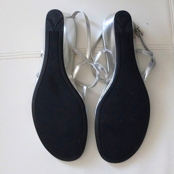 PRADA WEDGE SILVER SANDALS SIZE 41 - Picture 5 of 7